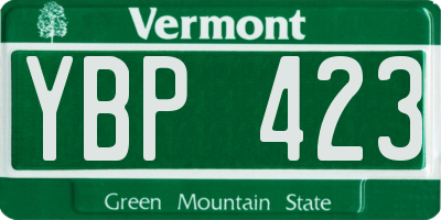 VT license plate YBP423