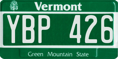 VT license plate YBP426