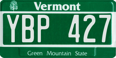 VT license plate YBP427