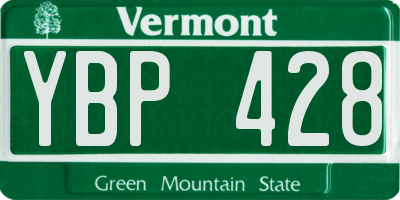 VT license plate YBP428