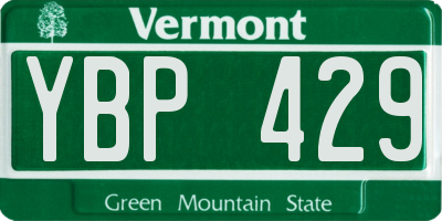 VT license plate YBP429