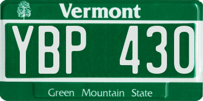 VT license plate YBP430