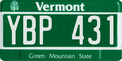 VT license plate YBP431