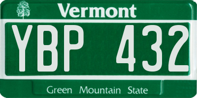 VT license plate YBP432