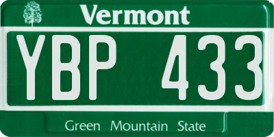 VT license plate YBP433
