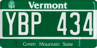 VT license plate YBP434