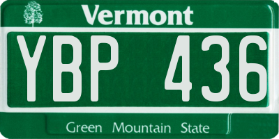 VT license plate YBP436