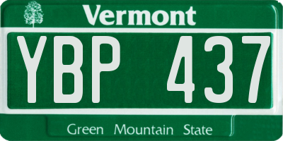 VT license plate YBP437
