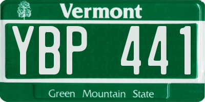 VT license plate YBP441