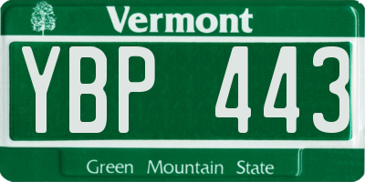 VT license plate YBP443