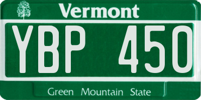 VT license plate YBP450