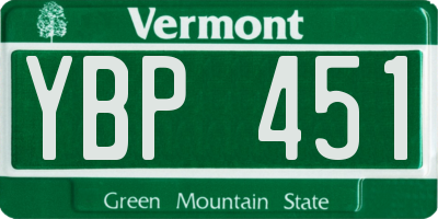 VT license plate YBP451