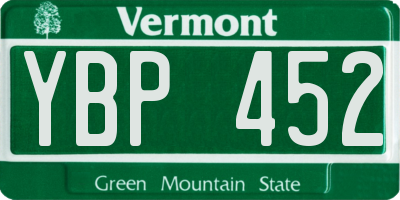 VT license plate YBP452
