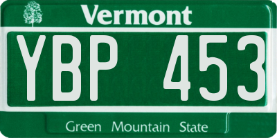VT license plate YBP453