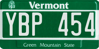 VT license plate YBP454