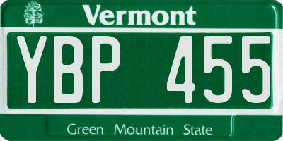 VT license plate YBP455