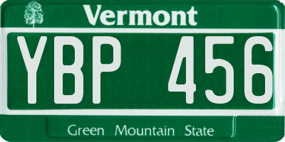 VT license plate YBP456