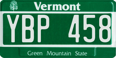 VT license plate YBP458