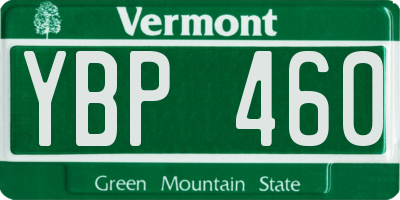 VT license plate YBP460