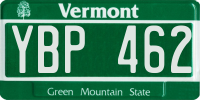 VT license plate YBP462