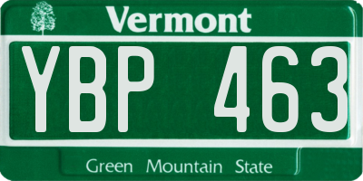VT license plate YBP463