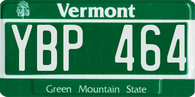 VT license plate YBP464