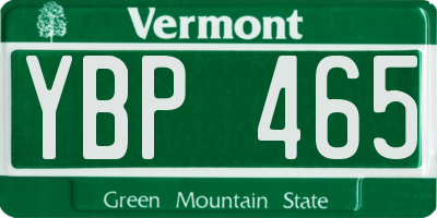 VT license plate YBP465