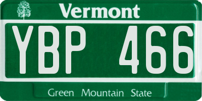 VT license plate YBP466