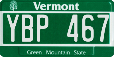 VT license plate YBP467