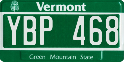 VT license plate YBP468