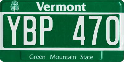 VT license plate YBP470