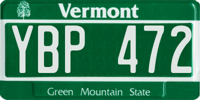 VT license plate YBP472