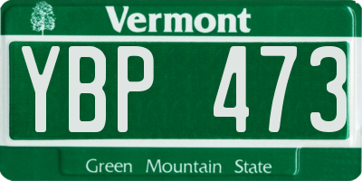 VT license plate YBP473