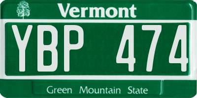 VT license plate YBP474