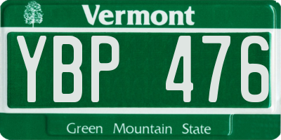 VT license plate YBP476