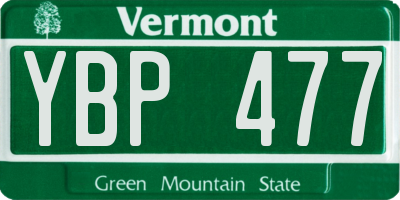 VT license plate YBP477