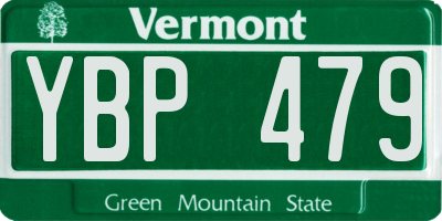 VT license plate YBP479