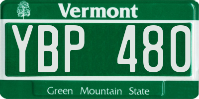 VT license plate YBP480