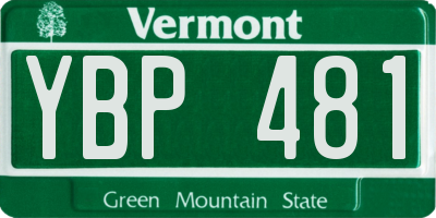 VT license plate YBP481