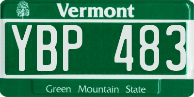 VT license plate YBP483