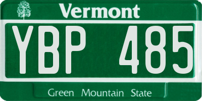 VT license plate YBP485