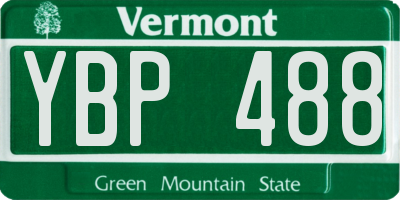 VT license plate YBP488
