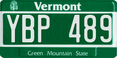 VT license plate YBP489