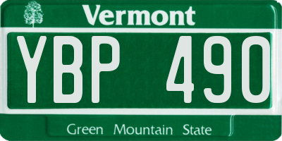 VT license plate YBP490
