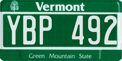 VT license plate YBP492