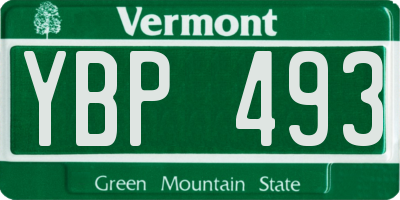 VT license plate YBP493