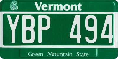 VT license plate YBP494