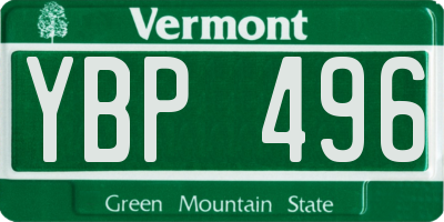 VT license plate YBP496
