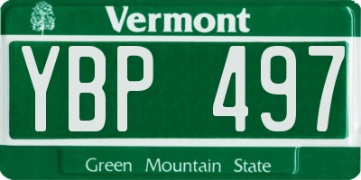 VT license plate YBP497