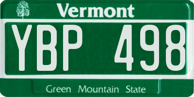 VT license plate YBP498